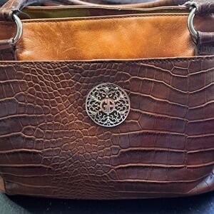 Giani Bernini Two Tone Genuine Leather Tote Bag